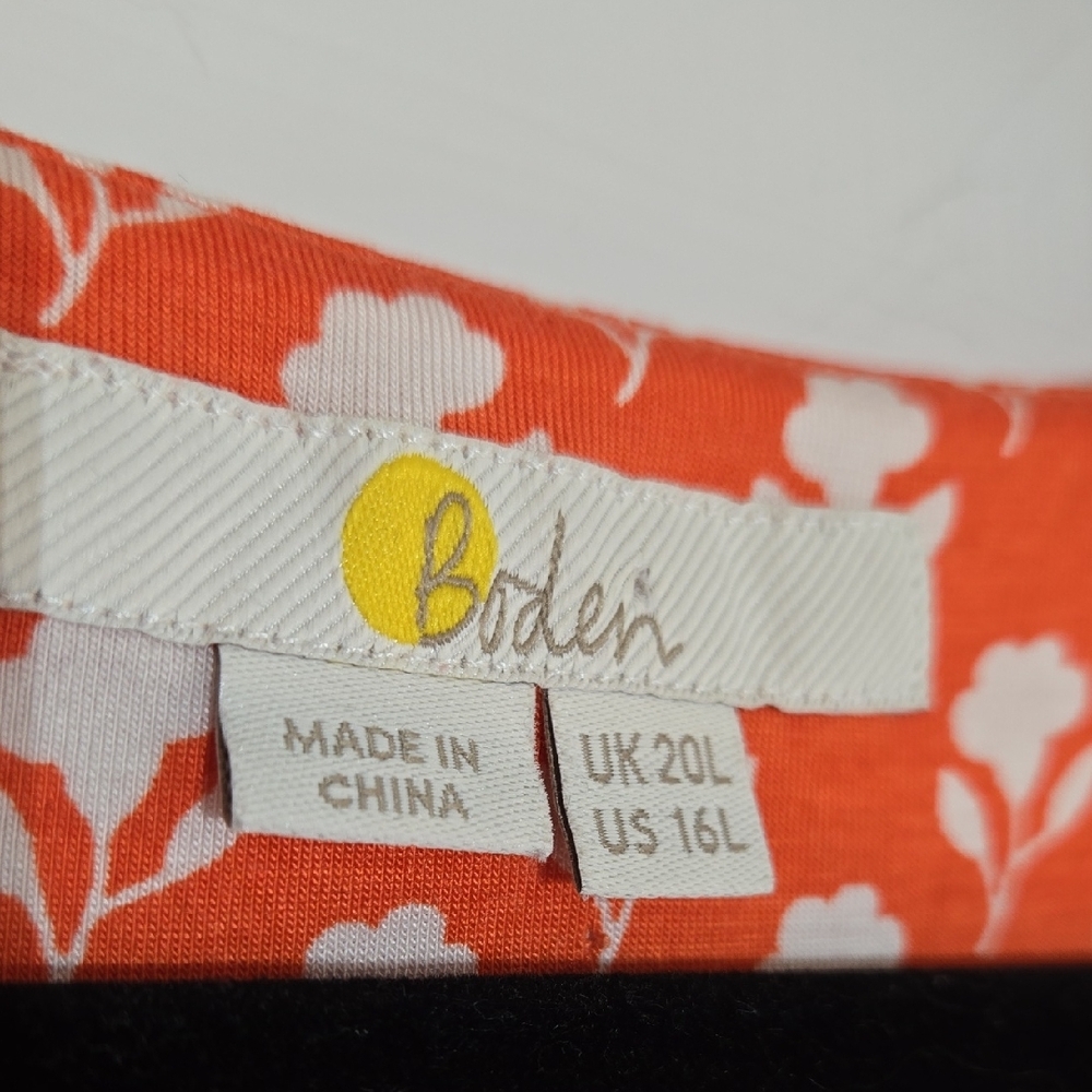 Boden Blood Orange Ditsy Print Midi Dress Size 16L - Picture 2 of 7